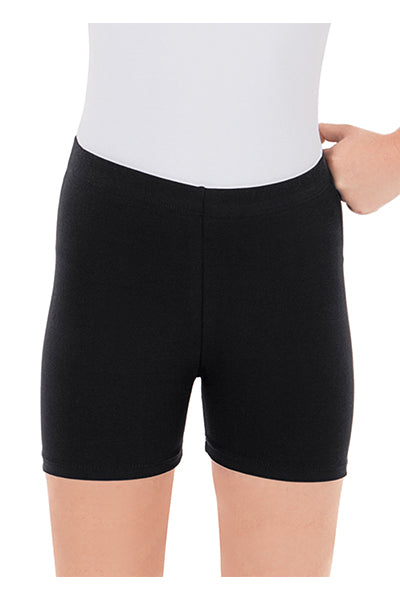 Eurotard 10262 Girls Cotton Lycra® Mid-Thigh Shorts Black