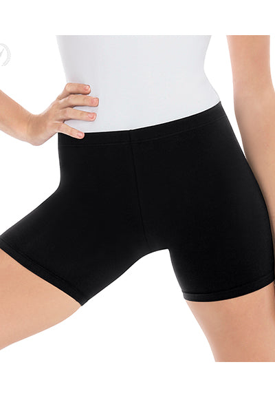Eurotard 10331 Womens Cotton Lycra® Mid-Thigh Shorts Black