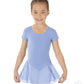 Eurotard 10467 Girls Cotton Lycra® Short Sleeve Dance Dress Light Blue