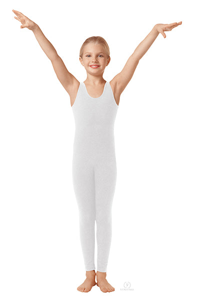 Eurotard 10528C Youth Unisex Cotton Lycra® Tank Unitard White