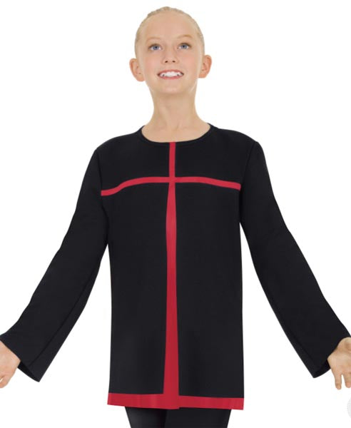 Eurotard 13830 Boys and Girls Devout Split Layer Tunic Black/Red