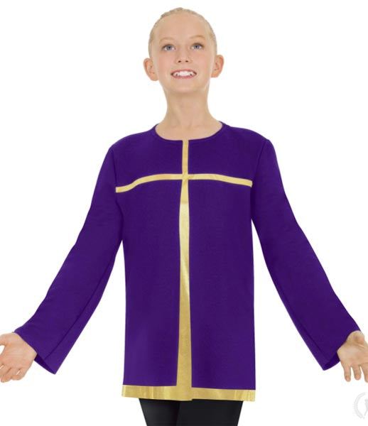 Eurotard 13830 Boys and Girls Devout Split Layer Tunic Purple/Gold