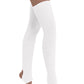 Eurotard 2625 Womens Soft Knit 36" Long Stirrup Knee High Legwarmers White