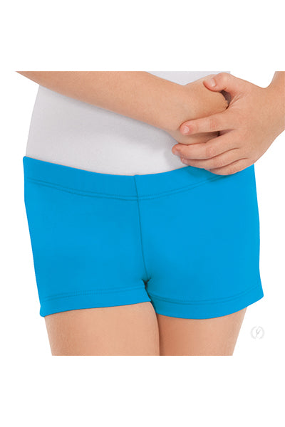 Eurotard 44335C Girls Microfiber Booty Shorts Turquoise