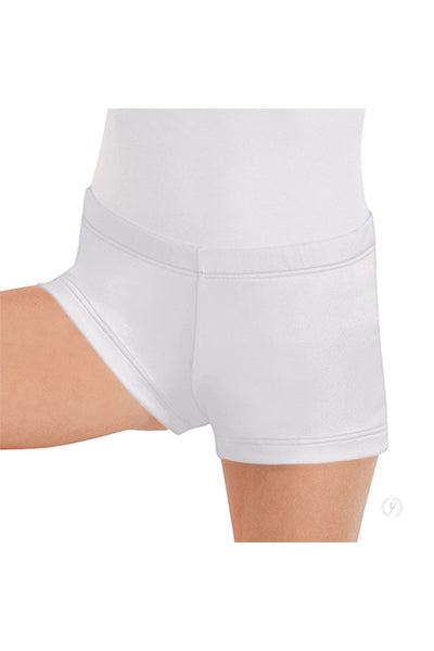 Eurotard 44335C Girls Microfiber Booty Shorts White