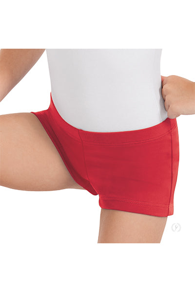Eurotard 44335C Girls Microfiber Booty Shorts Red