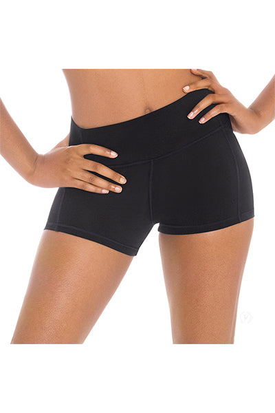 Eurotard 44336 Womens Microfiber Flat Band Shorts Front