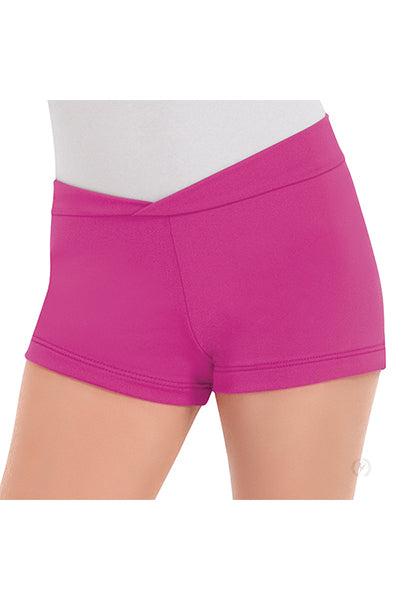 Eurotard 44754C Girls Microfiber V Front Booty Shorts Fuschia