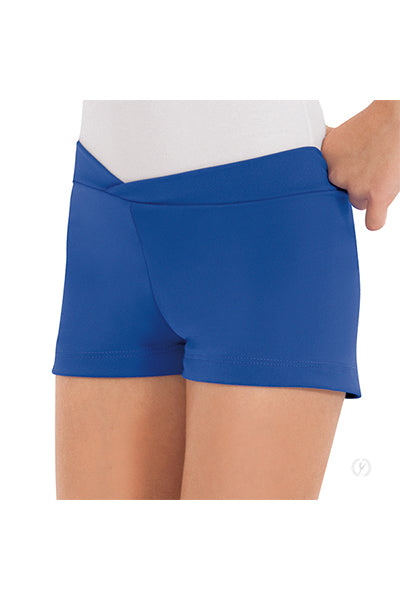 Eurotard 44754C Girls Microfiber V Front Booty Shorts Royal