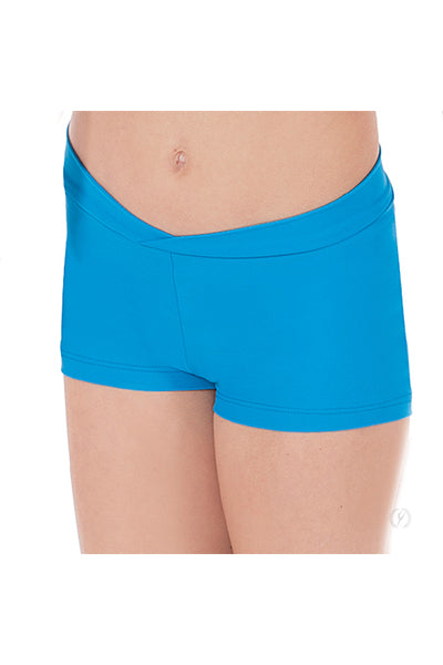 Eurotard 44754C Girls Microfiber V Front Booty Shorts Turquoise