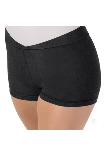 Eurotard 44754 Womens Microfiber V Front Booty Shorts Black