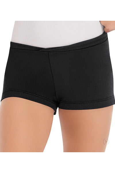 Eurotard 44754C Girls Microfiber V Front Booty Shorts Black