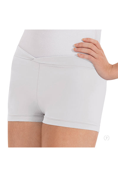 Eurotard 44754 Womens Microfiber V Front Booty Shorts White