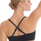 Eurotard 4487 Womens Convertible Strap Camisole Bra Top with Light Padding Black