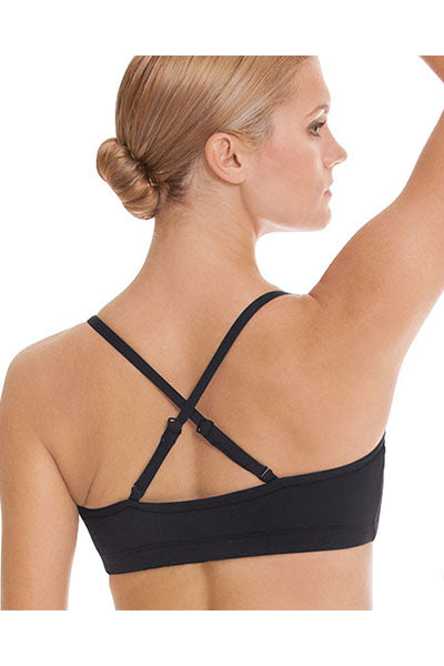 Eurotard 4487 Womens Convertible Strap Camisole Bra Top with Light Padding Black