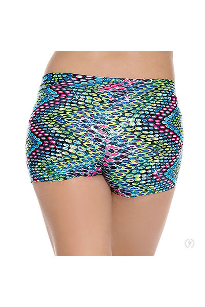Eurotard 54754 Womens Dizzy Dots Metallic Foil V Waist Booty Shorts Turquoise