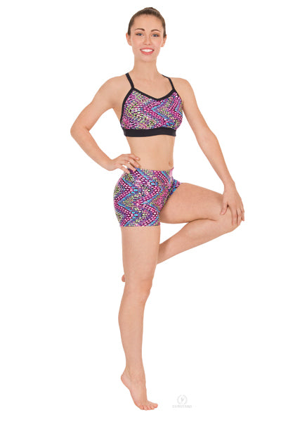 Eurotard 54887 Womens Dizzy Dots Metallic Foil Lined Sports Bra Fuschia