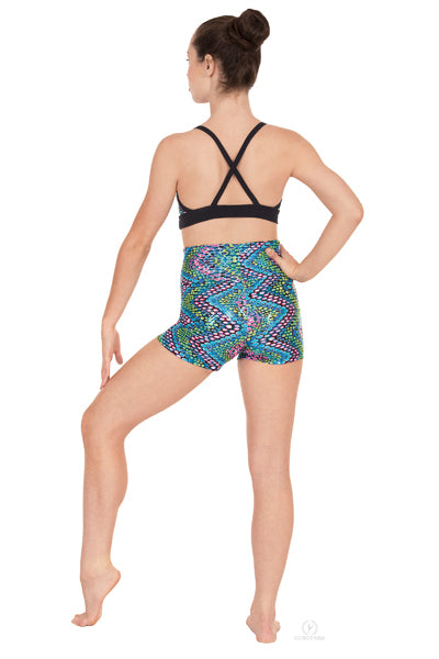 Eurotard 54887 Womens Dizzy Dots Metallic Foil Lined Sports Bra Turquoise