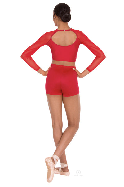 Eurotard 59895 Womens High Waist Fashion Shorts Scarlet