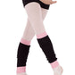 Eurotard 72509 Womens Soft Knit 20" Long Two Tone Legwarmers Black/Pink