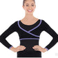 Eurotard 72510 Womens Soft Knit Two Tone Mock Wrap Mini Ballet Sweater Black/Lilac