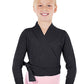 Eurotard 72523C Girls Soft Knit Wrap Ballet Sweater Black