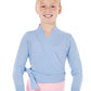 Eurotard 72523C Girls Soft Knit Wrap Ballet Sweater Light Blue