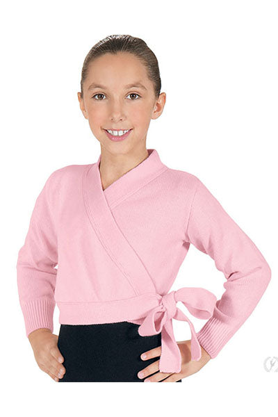 Eurotard 72523C Girls Soft Knit Wrap Ballet Sweater Pink