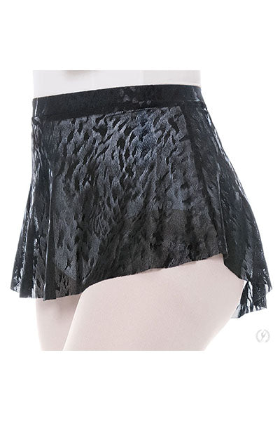 Eurotard 78121 Womens Impression Mesh High Low Pull On Mini Ballet Skirt Black