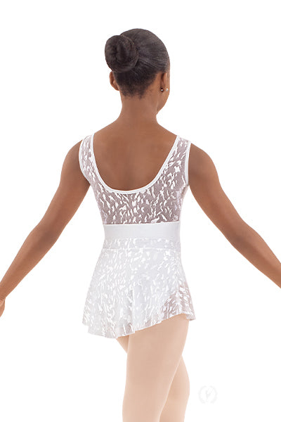 Eurotard 78121C Girls Impression Mesh High Low Pull On Mini Ballet Skirt White Back