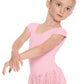 Eurotard 78285 Girls Impression Mesh Bow Back Short Sleeve Dance Dress Pink Front