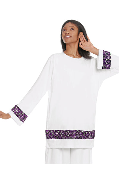 Eurotard 85134 Unisex Divine Royalty Praise Tunic White/Purple