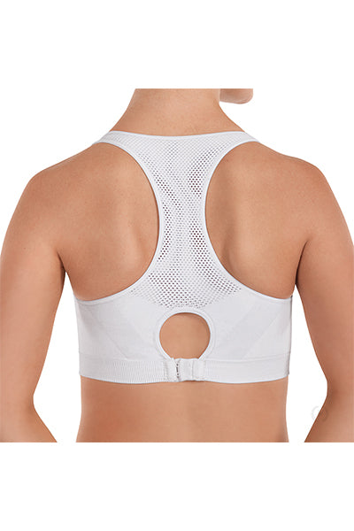 Eurotard 95622 Womens Adjustable High Impact Sports Bra White Back