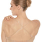 Eurotard 95624 Womens Seamless Padded Wide Band Bra by EuroSkins Beige Back