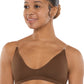 Eurotard 95624 Womens Seamless Padded Wide Band Bra by EuroSkins Mocha Front