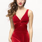 Eleve Jackie Leotard Red Velvet Front