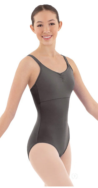 Eurotard 44922C Girls Microfiber Pinch Front Slim Tank Leotard