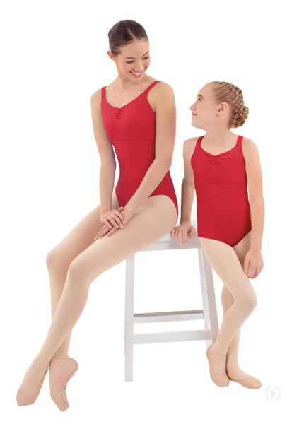 Eurotard 44922C Girls Microfiber Pinch Front Slim Tank Leotard