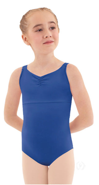 Eurotard 44922C Girls Microfiber Pinch Front Slim Tank Leotard