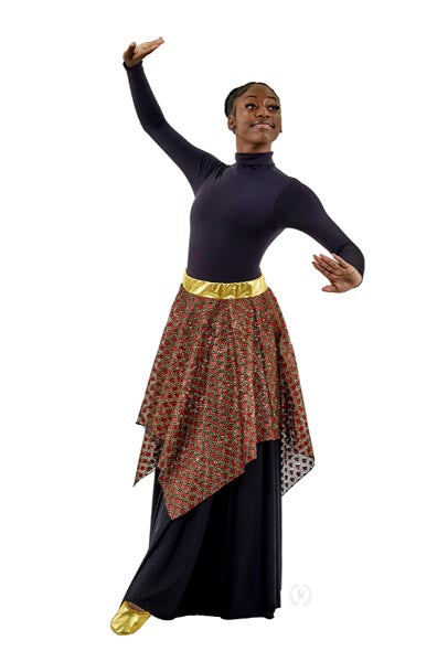 Eurotard 79569 Women's Blessed Grace 3-in-1 Overlay Red/Gold