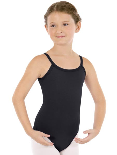 Eurotard 44819C Girls Microfiber Adjustable Camisole Leotard Black