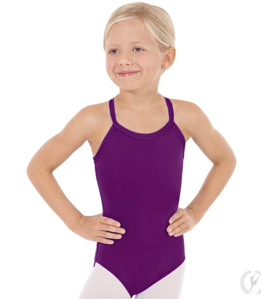 Eurotard 44819C Girls Microfiber Adjustable Camisole Leotard Eggplant