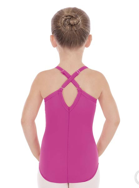 Eurotard 44819C Girls Microfiber Adjustable Camisole Leotard Fuschia