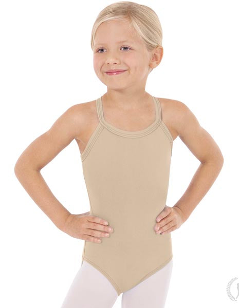 Eurotard 44819C Girls Microfiber Adjustable Camisole Leotard Nude