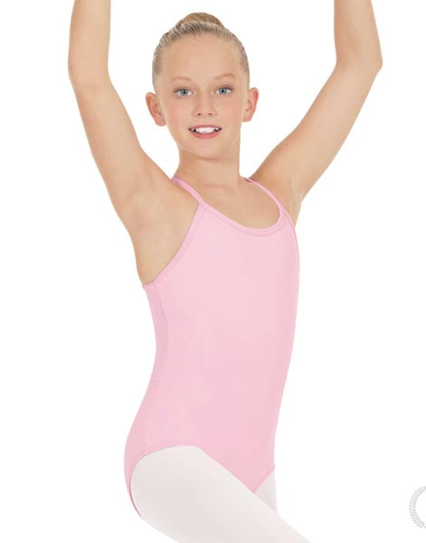 Eurotard 44819C Girls Microfiber Adjustable Camisole Leotard Pink