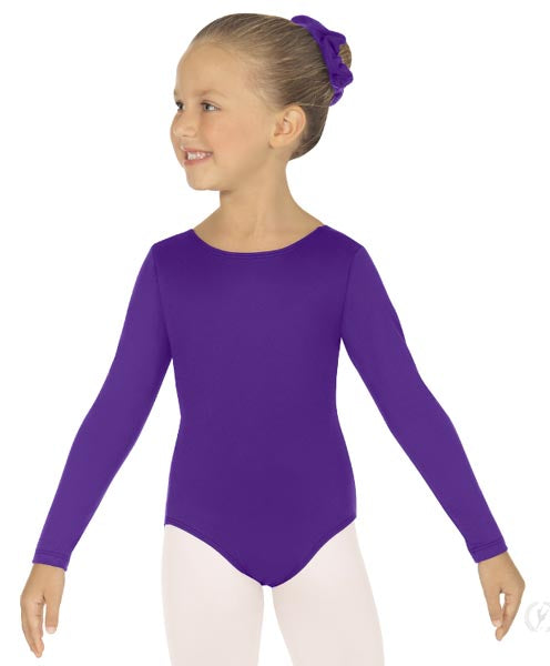 Eurotard 44265C Girls Microfiber Long Sleeve Leotard Purple