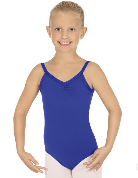 Eurotard 44527C Girls Microfiber Pinch Front Camisole Leotard Royal