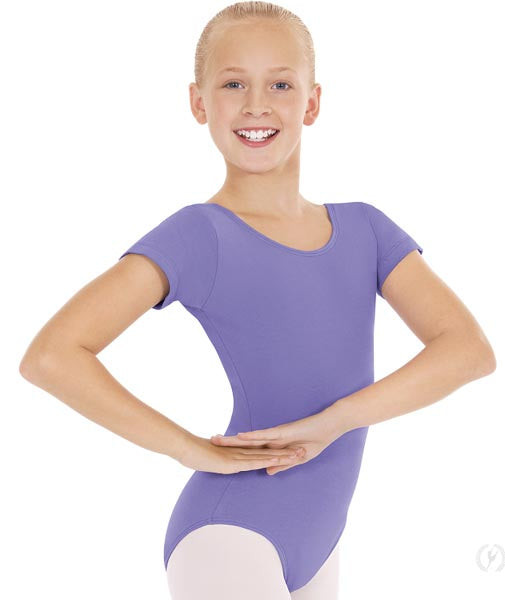 Eurotard 44475C Girls Microfiber Short Sleeve Leotard Lilac