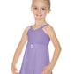 Eurotard 44454 Girls Sweet Chiffon Camisole Dance Dress with Removable Ribbon Pin Lilac