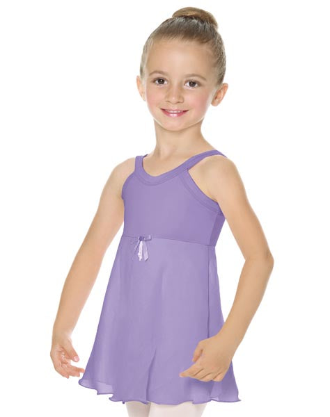 Eurotard 44454 Girls Sweet Chiffon Camisole Dance Dress with Removable Ribbon Pin Lilac
